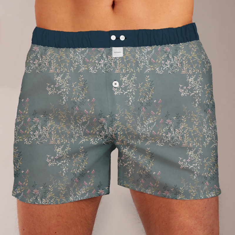 Oriane_boxershort_men_pastel_green_pattern_dark_blue_waistband